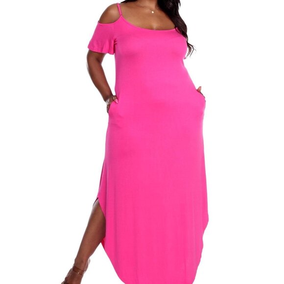 White Mark Womens Lexi Maxi Dress, Pink, Plus Size 1X - Picture 1 of 1